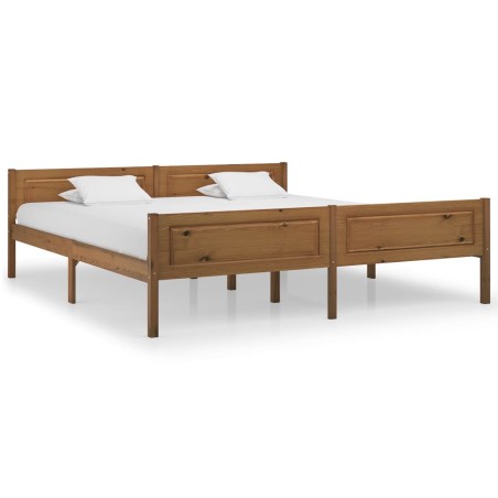 vidaXL Estructura de cama madera maciza pino marrón miel 180x200 cm