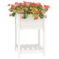 vidaXL Jardinera con estante madera maciza de pino blanco 54x54x81 cm vidaXL Jardinera con estante madera maciza de pino blanco 54x54x81 cm