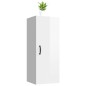 vidaXL Armario de pared colgante madera blanco brillante 34,5x34x90 cm vidaXL Armario de pared colgante madera blanco brillante 34,5x34x90 cm