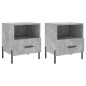 vidaXL Mesita noche 2 uds madera ingeniería gris hormigón 40x35x47,5cm vidaXL Mesita noche 2 uds madera ingeniería gris hormigón 40x35x47,5cm
