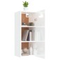 vidaXL Armario de pared colgante madera blanco brillante 34,5x34x90 cm vidaXL Armario de pared colgante madera blanco brillante 34,5x34x90 cm