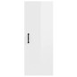 vidaXL Armario de pared colgante madera blanco brillante 34,5x34x90 cm vidaXL Armario de pared colgante madera blanco brillante 34,5x34x90 cm