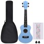vidaXL Set de ukelele soprano con funda para niños azul bebé 23" vidaXL Set de ukelele soprano con funda para niños azul bebé 23"