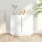 vidaXL Aparador de madera contrachapada blanco brillante 80x40x75 cm vidaXL Aparador de madera contrachapada blanco brillante 80x40x75 cm