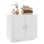 vidaXL Aparador de madera contrachapada blanco brillante 80x40x75 cm vidaXL Aparador de madera contrachapada blanco brillante 80x40x75 cm