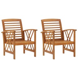 vidaXL Sillas de jardín 2 unidades madera maciza de acacia