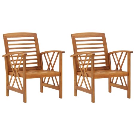 vidaXL Sillas de jardín 2 unidades madera maciza de acacia