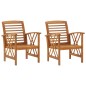 vidaXL Sillas de jardín 2 unidades madera maciza de acacia vidaXL Sillas de jardín 2 unidades madera maciza de acacia