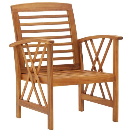 vidaXL Sillas de jardín 2 unidades madera maciza de acacia