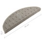 vidaXL Alfombras de peldaños de escalera 15 uds gris 56x17x3 cm vidaXL Alfombras de peldaños de escalera 15 uds gris 56x17x3 cm