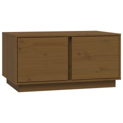 vidaXL Mesa de centro madera maciza de pino marrón miel 80x50x40 cm