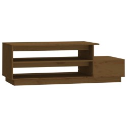 vidaXL Mesa de centro madera maciza de pino marrón miel 120x50x40,5 cm