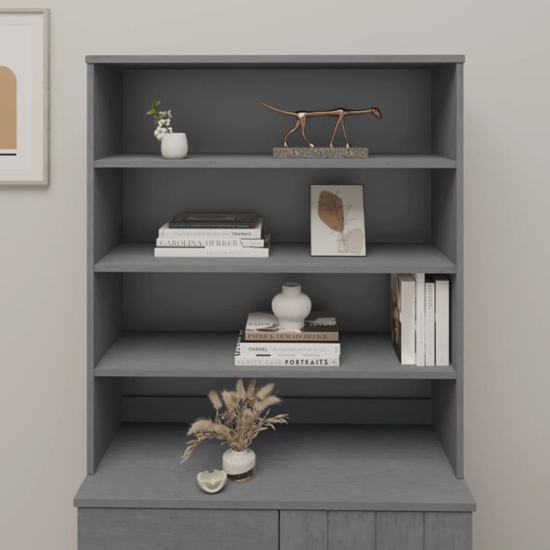 vidaXL Aparador superior HAMAR pino macizo gris oscuro 90x30x100 cm vidaXL Aparador superior HAMAR pino macizo gris oscuro 90x30x100 cm