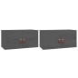 vidaXL Armarios de pared 2 uds madera maciza de pino gris 60x30x30 cm