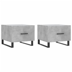 vidaXL Mesa de centro 2 uds madera ingeniería gris hormigón 50x50x40cm