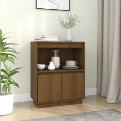 vidaXL Aparador de madera maciza de pino marrón miel 60x34x75 cm