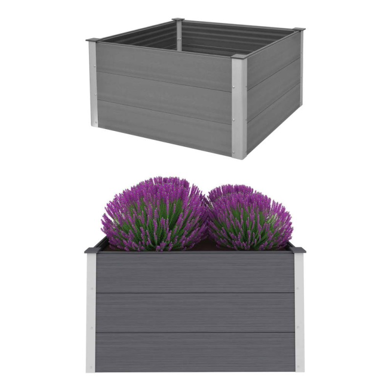 vidaXL Arriate de WPC gris 100x100x54 cm vidaXL Arriate de WPC gris 100x100x54 cm