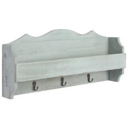vidaXL Perchero de pared de madera verde 50x10x23 cm