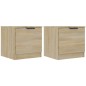 vidaXL Mesitas de noche 2 unidades color roble Sonoma 40x39x40 cm vidaXL Mesitas de noche 2 unidades color roble Sonoma 40x39x40 cm