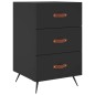 vidaXL Mesita de noche madera de ingeniería negro 40x40x66 cm