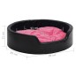 vidaXL Cama de perros felpa y cuero sintético negro y rosa 99x89x21 cm vidaXL Cama de perros felpa y cuero sintético negro y rosa 99x89x21 cm