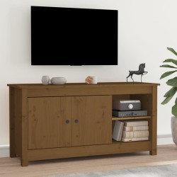 vidaXL Mueble de TV madera maciza de pino marrón miel 103x36,5x52 cm