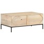 vidaXL Mesa de centro madera maciza mango y caña natural 90x50x37 cm vidaXL Mesa de centro madera maciza mango y caña natural 90x50x37 cm
