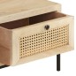 vidaXL Mesa de centro madera maciza mango y caña natural 90x50x37 cm vidaXL Mesa de centro madera maciza mango y caña natural 90x50x37 cm