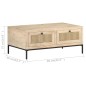 vidaXL Mesa de centro madera maciza mango y caña natural 90x50x37 cm vidaXL Mesa de centro madera maciza mango y caña natural 90x50x37 cm