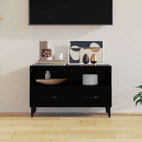 vidaXL Mueble para TV madera contrachapada negro 80x36x50 cm