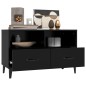 vidaXL Mueble para TV madera contrachapada negro 80x36x50 cm vidaXL Mueble para TV madera contrachapada negro 80x36x50 cm