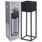 H&S Collection Macetero sobre soporte de metal negro 70 cm H&S Collection Macetero sobre soporte de metal negro 70 cm