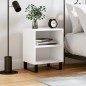 vidaXL Mesita de noche madera de ingeniería blancp 40x30x50 cm vidaXL Mesita de noche madera de ingeniería blancp 40x30x50 cm