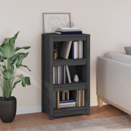 vidaXL Estantería madera maciza de pino gris 50x35x97 cm