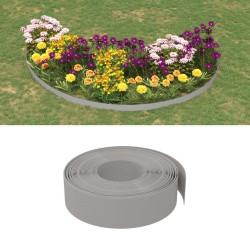 vidaXL Borduras de jardín 3 uds polietileno gris 10 m 15 cm