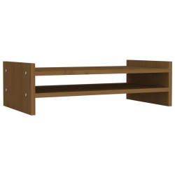 vidaXL Soporte de monitor madera maciza pino marrón miel 50x27x15 cm