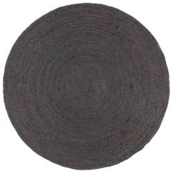 vidaXL Alfombra de yute tejida a mano redonda gris oscuro 240 cm