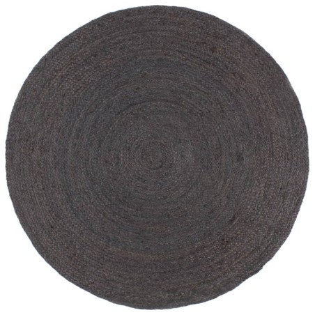 vidaXL Alfombra de yute tejida a mano redonda gris oscuro 240 cm