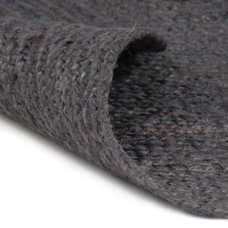 vidaXL Alfombra de yute tejida a mano redonda gris oscuro 240 cm