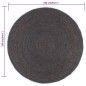 vidaXL Alfombra de yute tejida a mano redonda gris oscuro 240 cm vidaXL Alfombra de yute tejida a mano redonda gris oscuro 240 cm