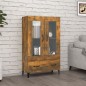 vidaXL Aparador de madera contrachapada roble ahumado 70x31x115 cm