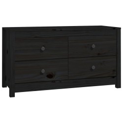 vidaXL Armario auxiliar madera maciza de pino negro 100x40x54 cm