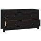 vidaXL Armario auxiliar madera maciza de pino negro 100x40x54 cm vidaXL Armario auxiliar madera maciza de pino negro 100x40x54 cm