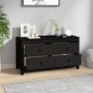 vidaXL Armario auxiliar madera maciza de pino negro 100x40x54 cm vidaXL Armario auxiliar madera maciza de pino negro 100x40x54 cm