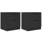 vidaXL Mesitas de noche 2 uds madera contrachapada color negro