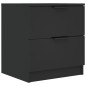 vidaXL Mesitas de noche 2 uds madera contrachapada color negro