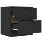 vidaXL Mesitas de noche 2 uds madera contrachapada color negro