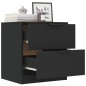 vidaXL Mesitas de noche 2 uds madera contrachapada color negro
