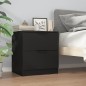 vidaXL Mesitas de noche 2 uds madera contrachapada color negro