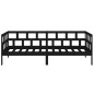 vidaXL Sofá cama madera maciza de pino negro 90x200 cm